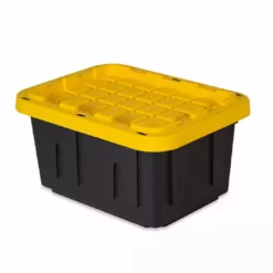 Tough Box 5 Gallon Tough Storage Tote with Lid - 5GTBXBLKYW - Baskets & Bins