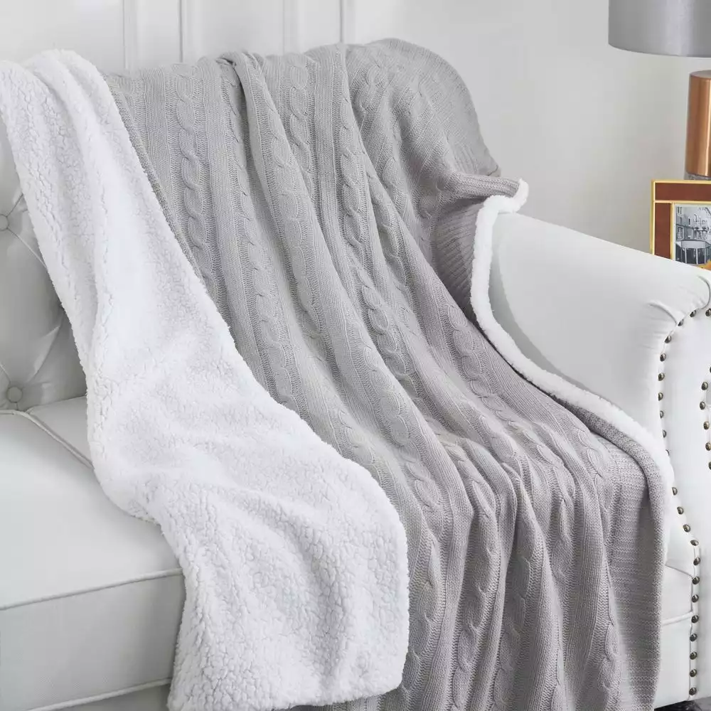 Lavina Home Cozy Cable Knit Reversible Throw Blanket - RK-CABSH-TH - Blankets & Bedspreads 4 Lavina Home Cozy Cable Knit Reversible Throw Blanket - RK-CABSH-TH - Blankets & Bedspreads - Image 2