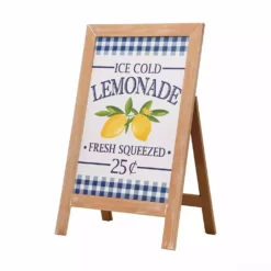 Glitzhome 30" Wooden Plaid Easel Lemonade Porch Sign - JKC02127/8 - Porch Seasonal Decor