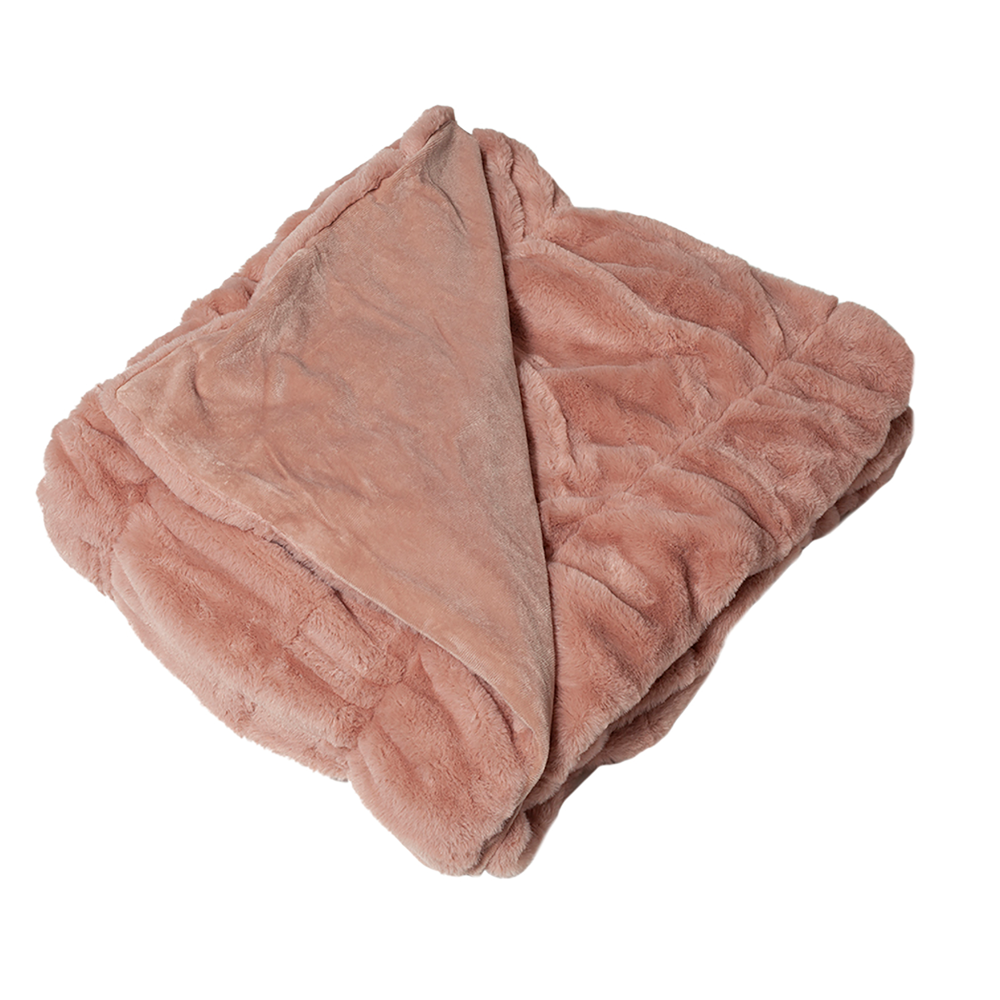 Lavina Home Rose Rouched Faux Fur Reversible to Mink 50 x 60 Throw - RK-FURMNK-ROSE - Blankets & Bedspreads 5 Lavina Home Rose Rouched Faux Fur Reversible to Mink 50 x 60 Throw - RK-FURMNK-ROSE - Blankets & Bedspreads - Image 3