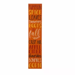 Glitzhome 48" Orange Fall Porch Leaner - JKC02310 - Porch Seasonal Decor