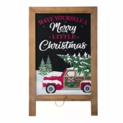 Various Brands 30" Wooden Lighted Merry Christmas Easel Porch Sign - JKC01579 - Porch Seasonal Decor