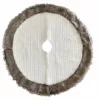 Four Seasons 36" Chunky Cable Knitted Twist Decorative Cream Colored Body, Faux Fur Welt Cuff Christmas Tree Skirt - 21XZ-111803TS - Christmas Decor