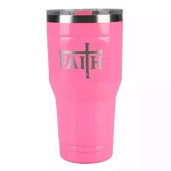 Lincoln Outfitters "Faith" 30 oz. Religious Tumbler, Pink - 89-638-0204 - Tumblers