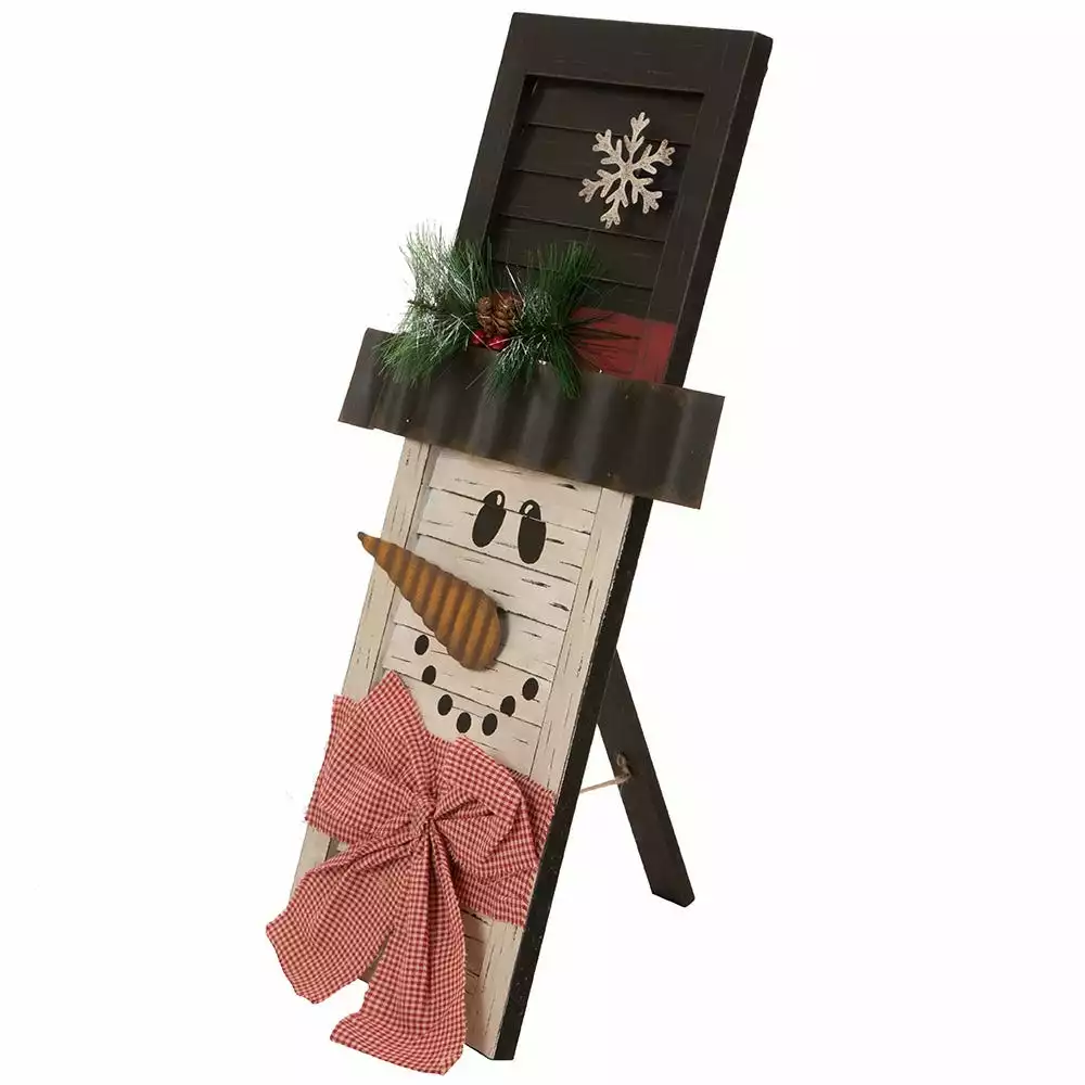 Glitzhome Wooden Snowman Shutter Wall Décor - 1103003464 - Wall Decor 4 Glitzhome Wooden Snowman Shutter Wall Décor - 1103003464 - Wall Decor - Image 2