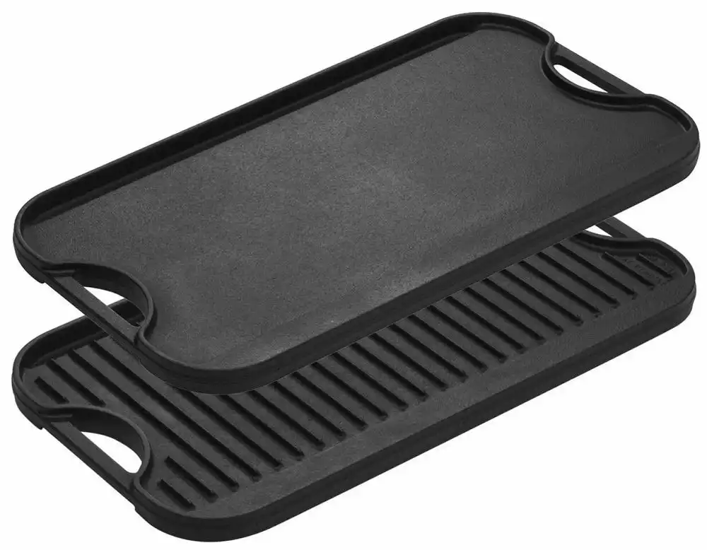 Lodge 20 inch x 10.44 inch Cast Iron Reversible Grill/Griddle LPGI3 - Cookware 3 Lodge 20 inch x 10.44 inch Cast Iron Reversible Grill/Griddle LPGI3 - Cookware