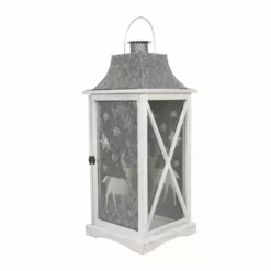 Various Brands Large White Wood Lantern - JK38910 - Décor
