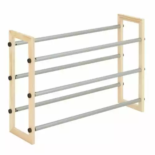 Honey-Can-Do HoneyCanDo 3Tier Metal & Wood Expandable Stackable Shoe Rack SHO01372 - Closet Organization 5 Honey-Can-Do HoneyCanDo 3Tier Metal & Wood Expandable Stackable Shoe Rack SHO01372 - Closet Organization - Image 3