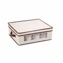 Honey-Can-Do Natural/Brown Dinnerware Storage Box SFT-0206 - Shelves & Organization -Hearth & Home Store honey can do natural brown dinnerware storage box sft 0206